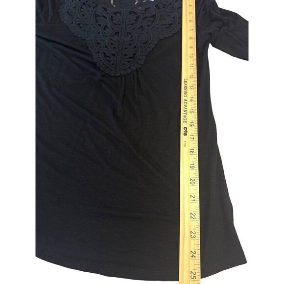Anthropologie Meadow Rue Black Long Sleeve Blouse w/ Embroidery Design Boho XS - Picture 6 of 8